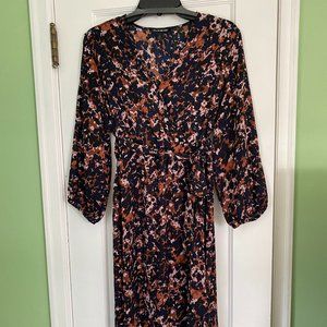 Fall Floral Maternity Wrap Dress - Size Small